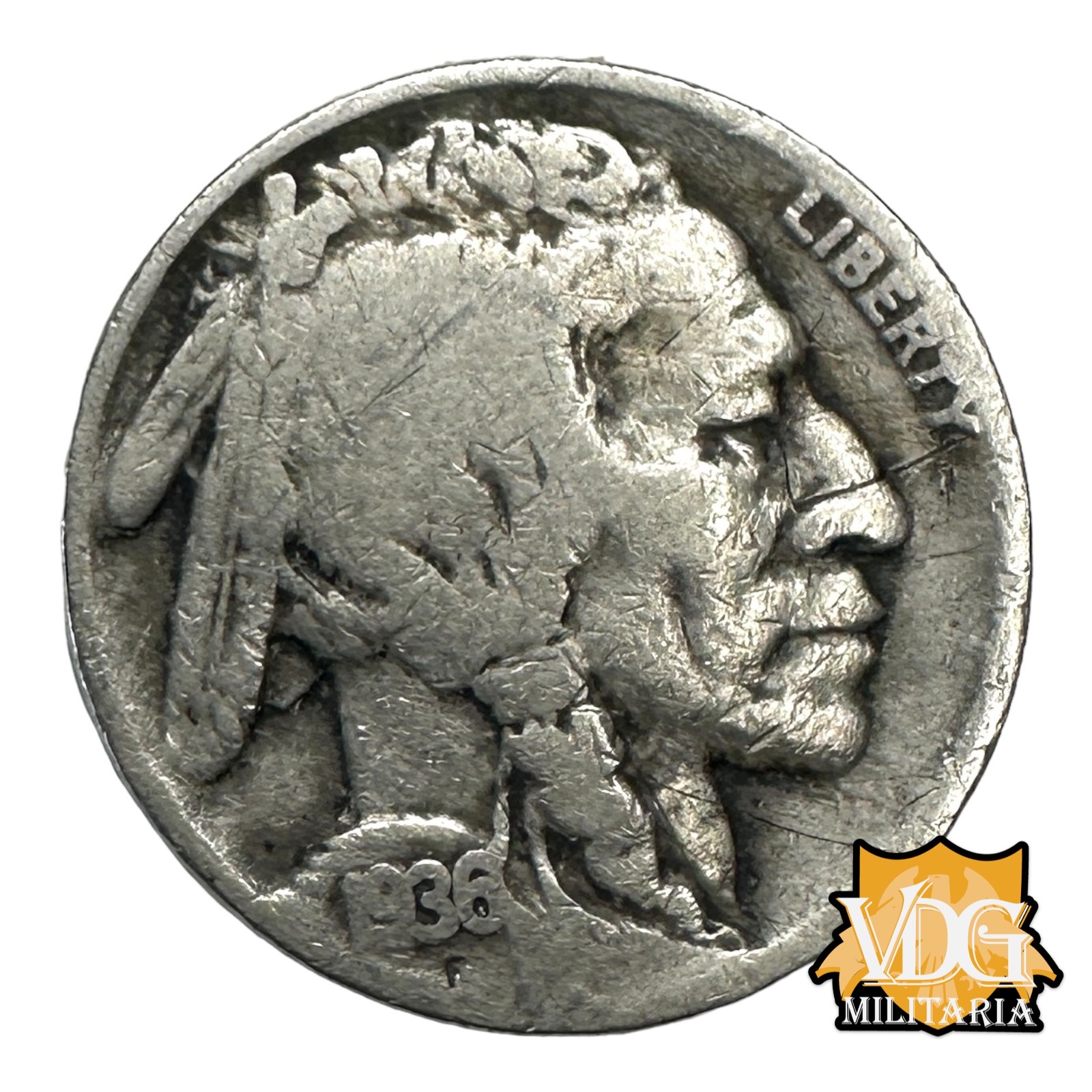 United States Buffalo Nickel 5 Cent Coin, 1936
