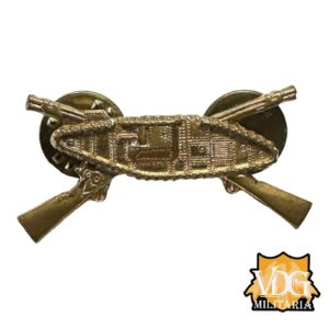 WW2 US Army Armored Infantry Officers Lapel Insignia Pin, Meyer Clutch Back