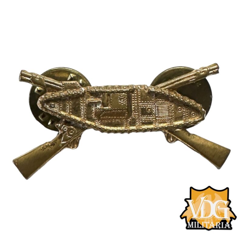 WW2 US Army Armored Infantry Officers Lapel Insignia Pin, Meyer Clutch Back