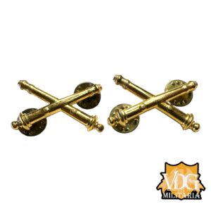 Post WW2 US Army Artillery Officer Lapel Insignia Set KREW GI Marked