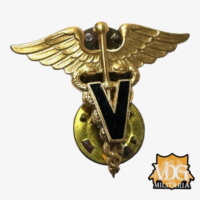 Post WW2 US Army Officers Veterinary Corps Branch Metal Insignia Pin Krew GI Clutch Back