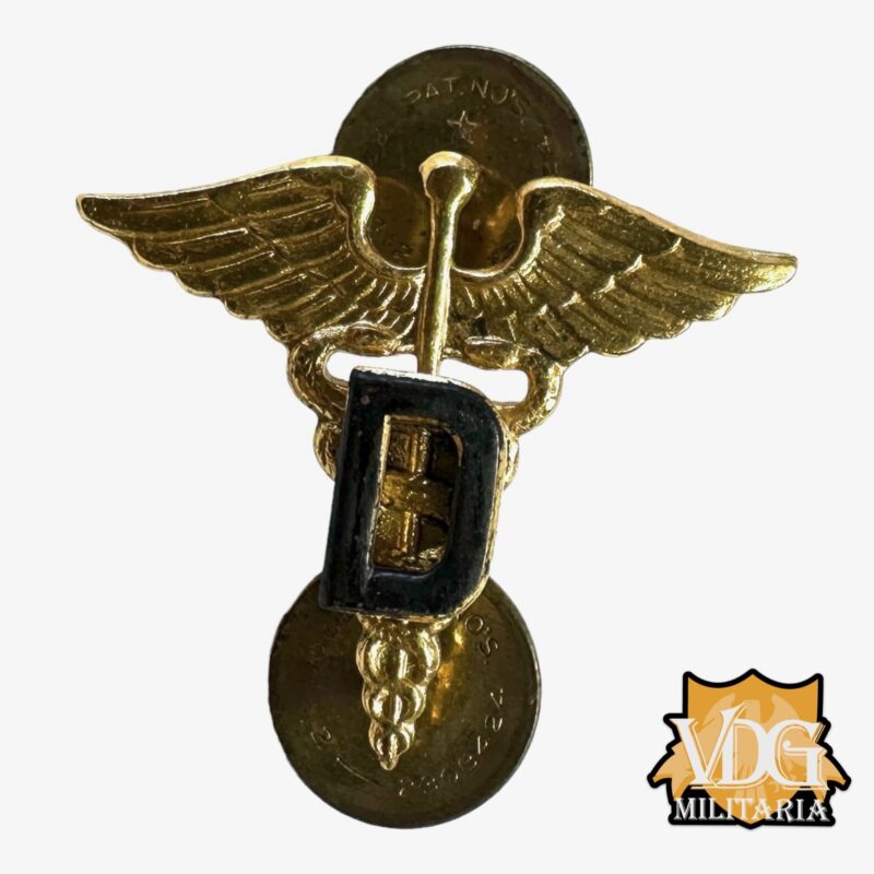 WW2 US Army Officers Dental Corps Branch Metal Insignia Pin-Flat Back Clutchback
