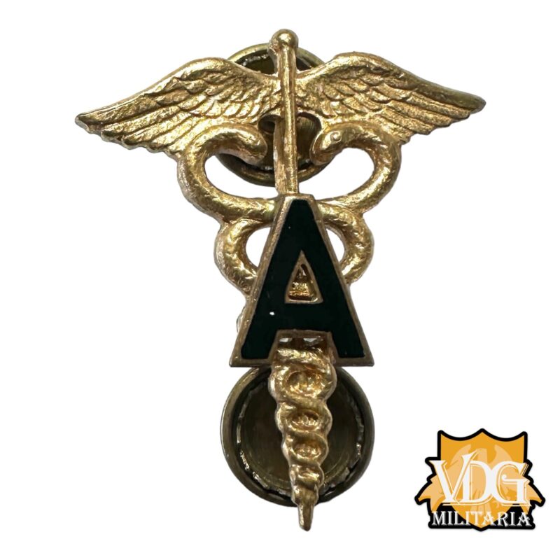 WW2 US Army Officer “A” Medical Corps Insignai Pin, Screw Back