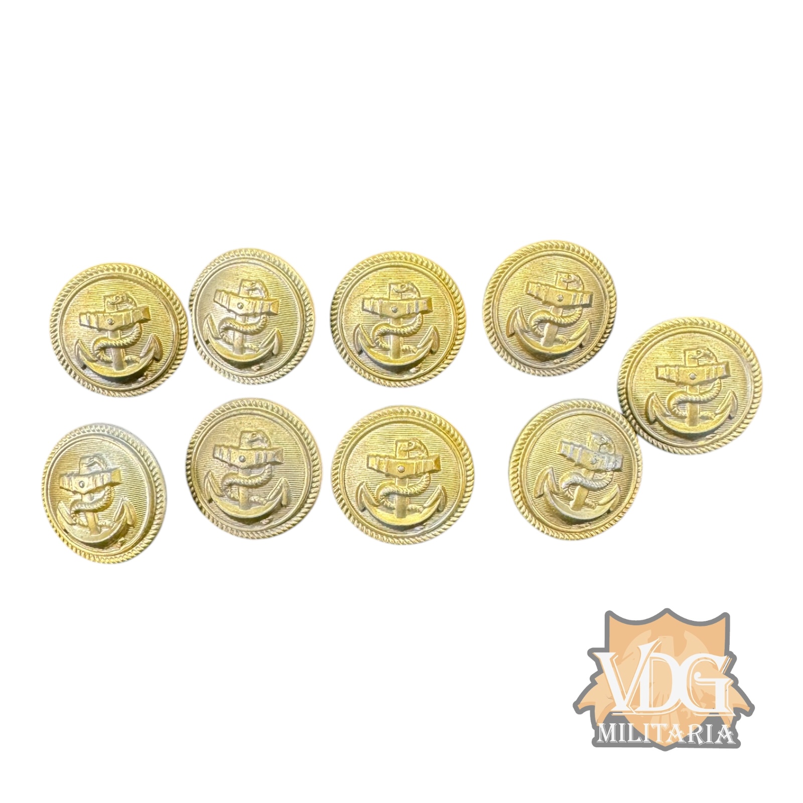 WW2 Kriegsmarine Feldgrau Uniform CTD Button Lot of 9, Mint