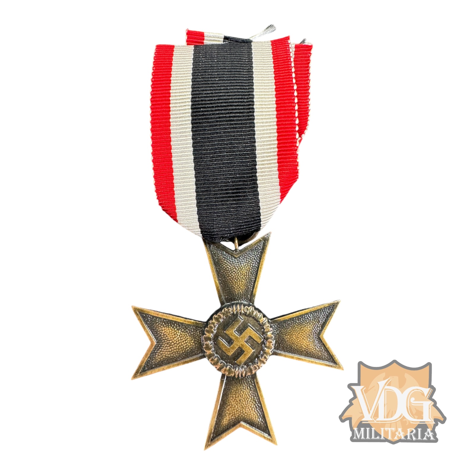 WW2 German War Merit Cross Second Class w/o Swords Medal MM on Ring ( Kriegsverdienstkreuz)