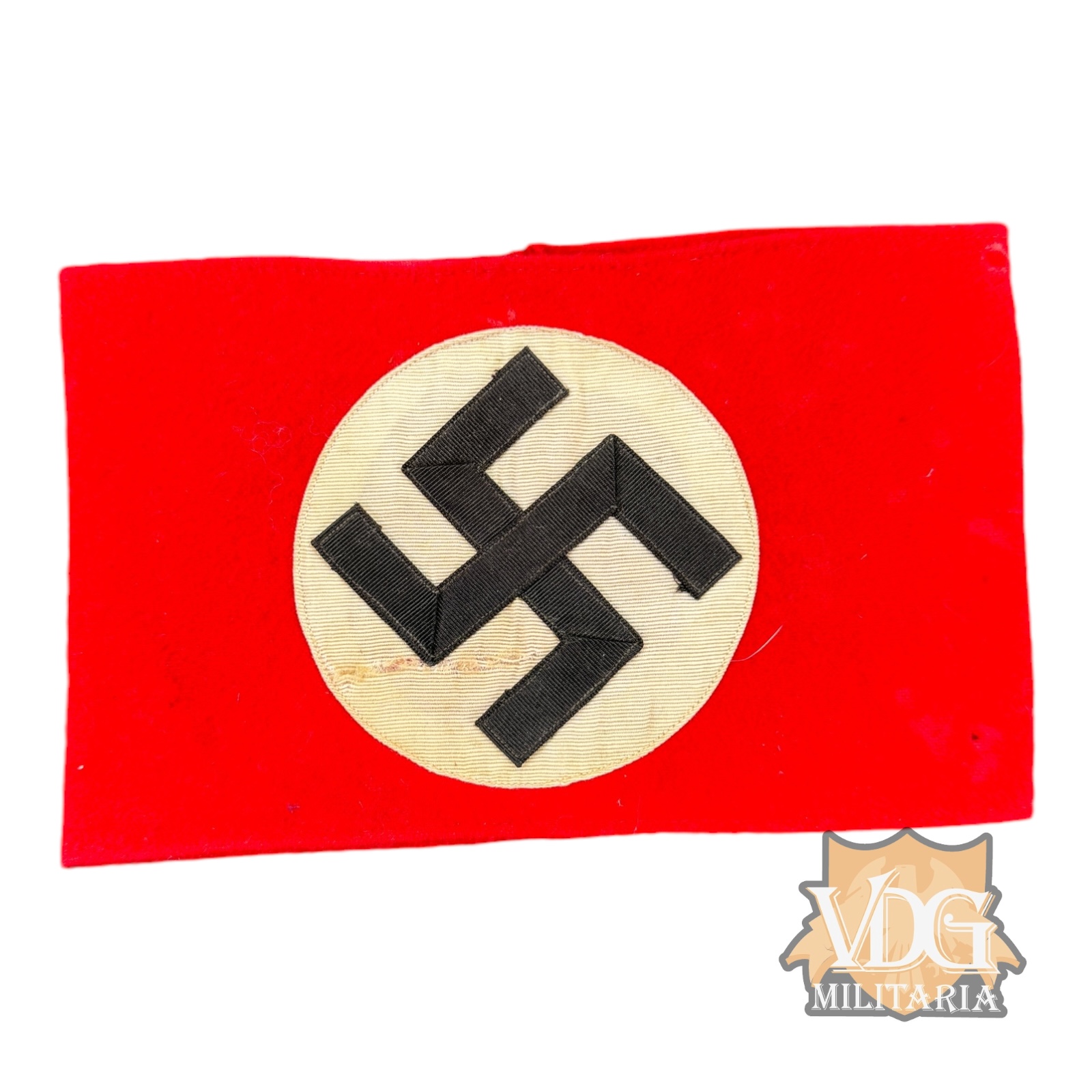 WW2 German Allgemeine SS Greatcoat Wool Armband with RZM Tag Hersteller A4 Nr. 044615