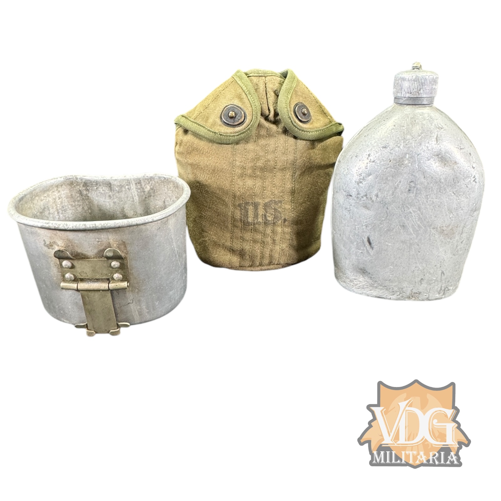 WW1/WW2 Transitional U.S. Canteen Set with 1918 Dated Canteen, Cup, and Cover