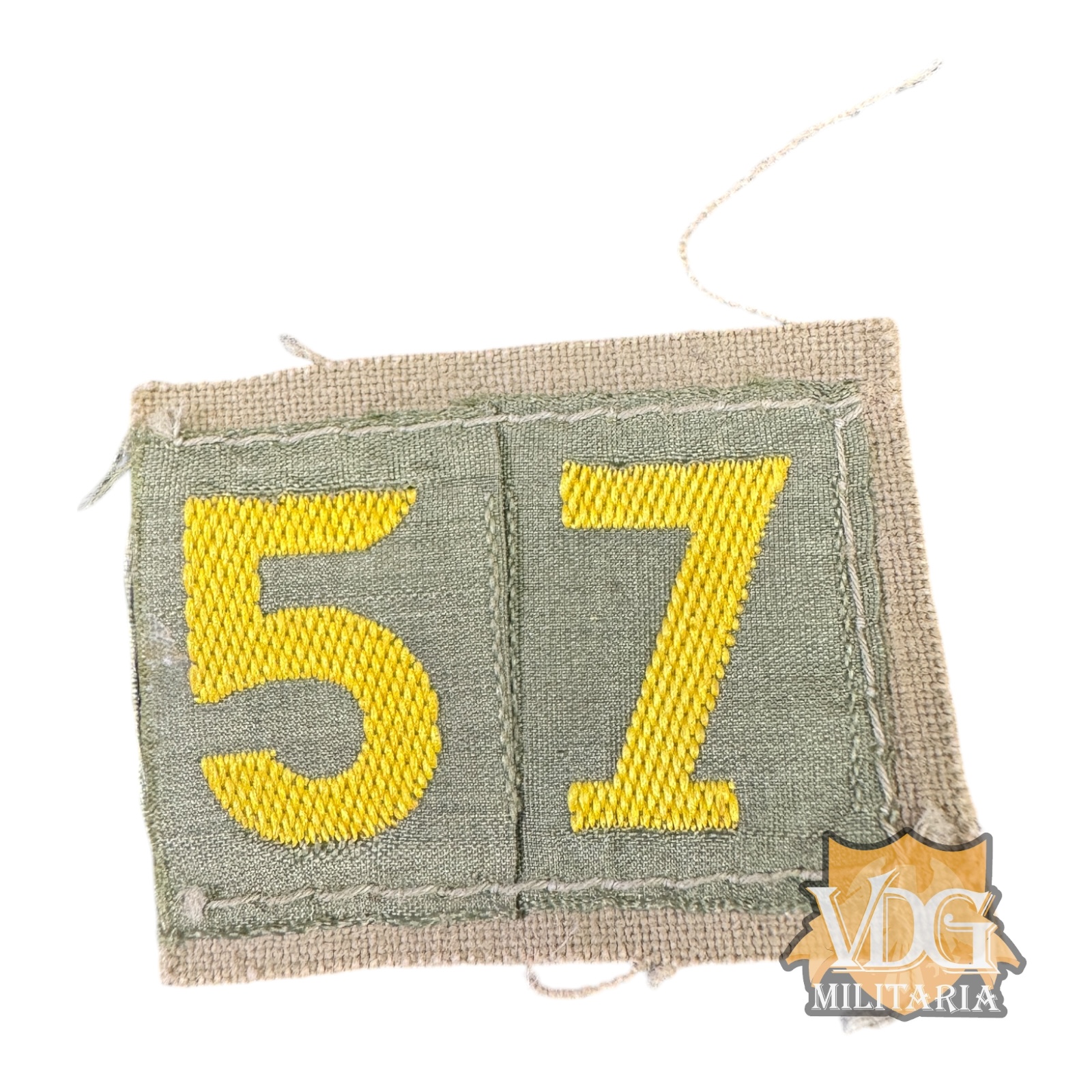 WW2 Imperial Japanese Army IJA Unit 57 Number Removed Patch Insignia