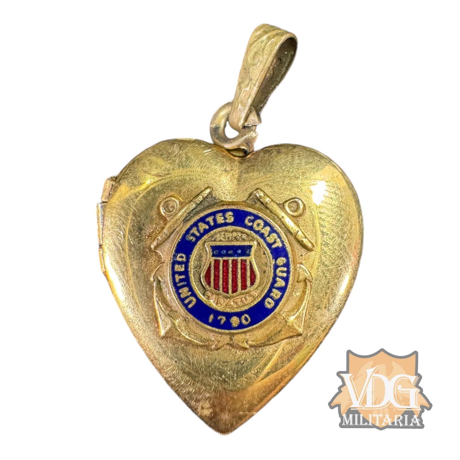 WW2 US Coast Guard Gold Filled Sweetheart Photo Locket