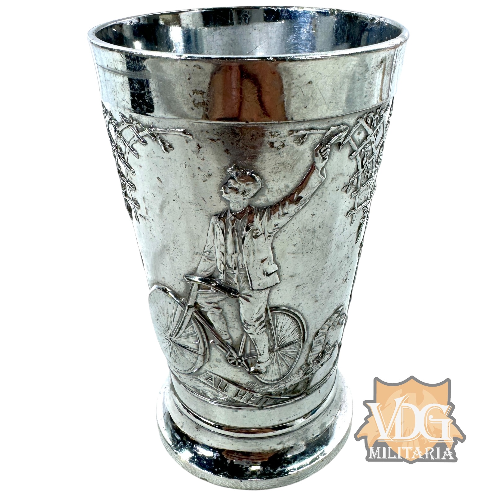 WW1 Era German Cyclists Association Commemorative Cup, Early 20th Century, Deutscher Radfahrer Bund "All Heil"