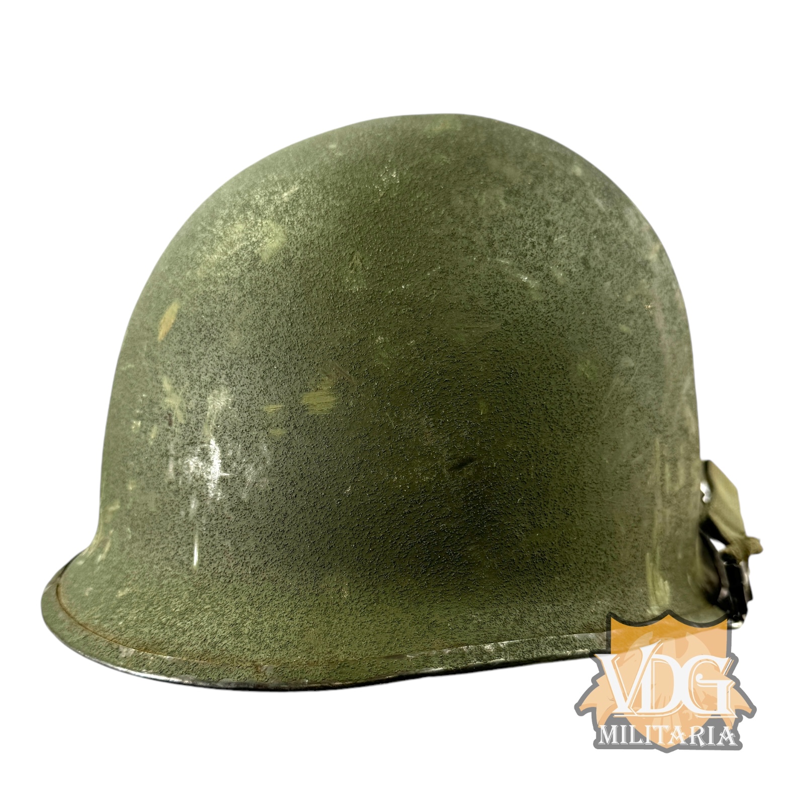 WW2 US McCord Rear Seam Swivel Bale M1 Helmet Shell, Heat Stamp 502A