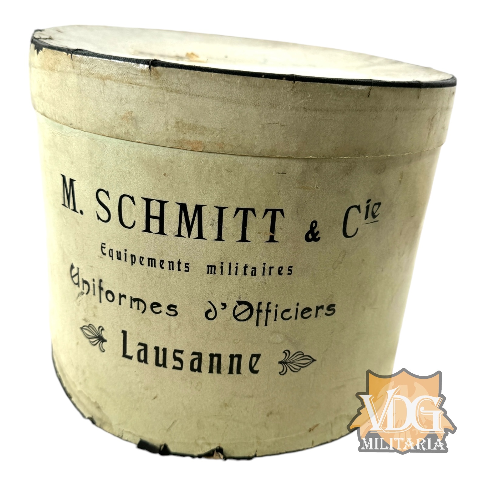 WW1 Era Swiss Army M. Schmitt & Cie Officer Uniform Hat Box - Lausanne, Switzerland