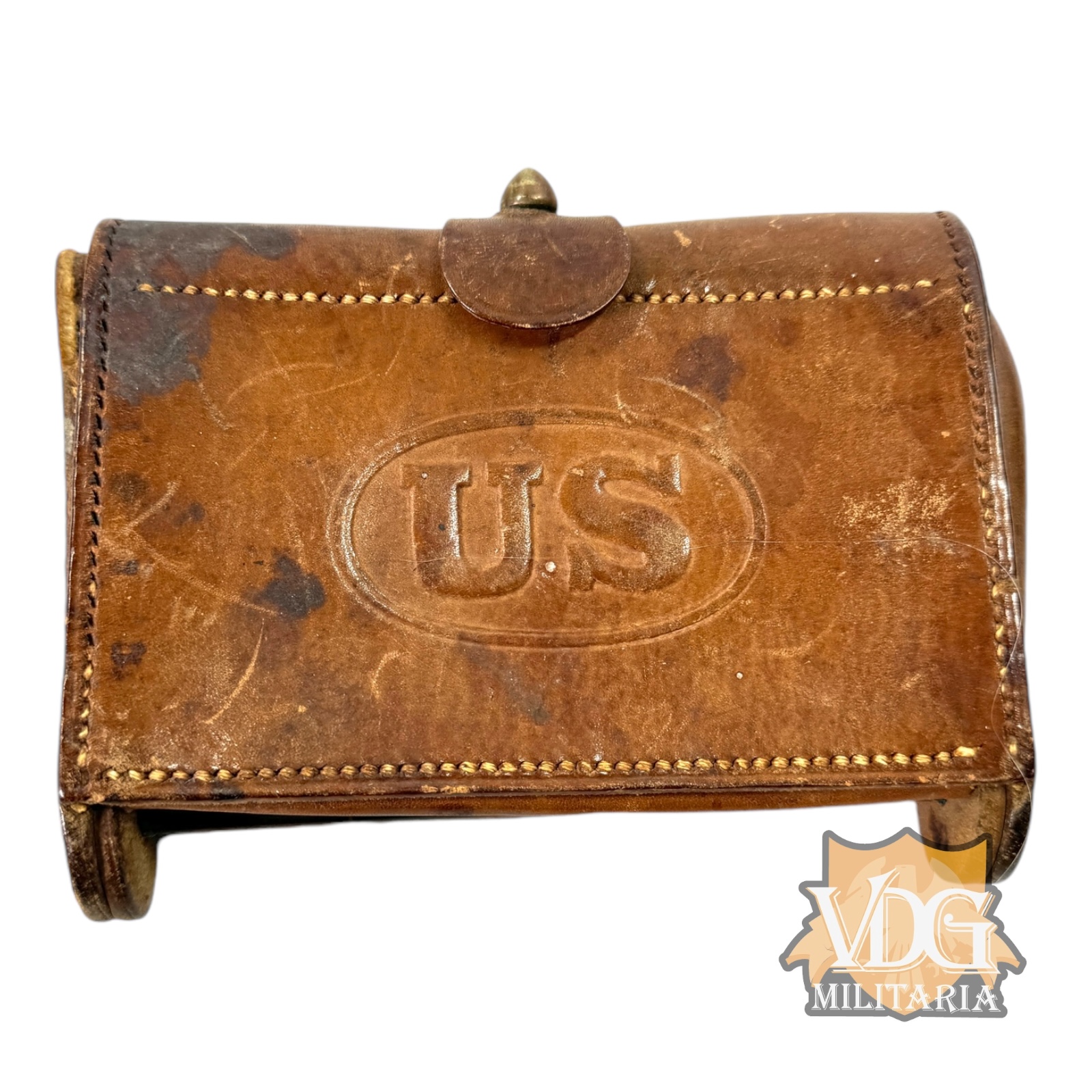 Indian Wars Era 1889 Brown US Army McKeever Pattern Brown Cartridge Box
