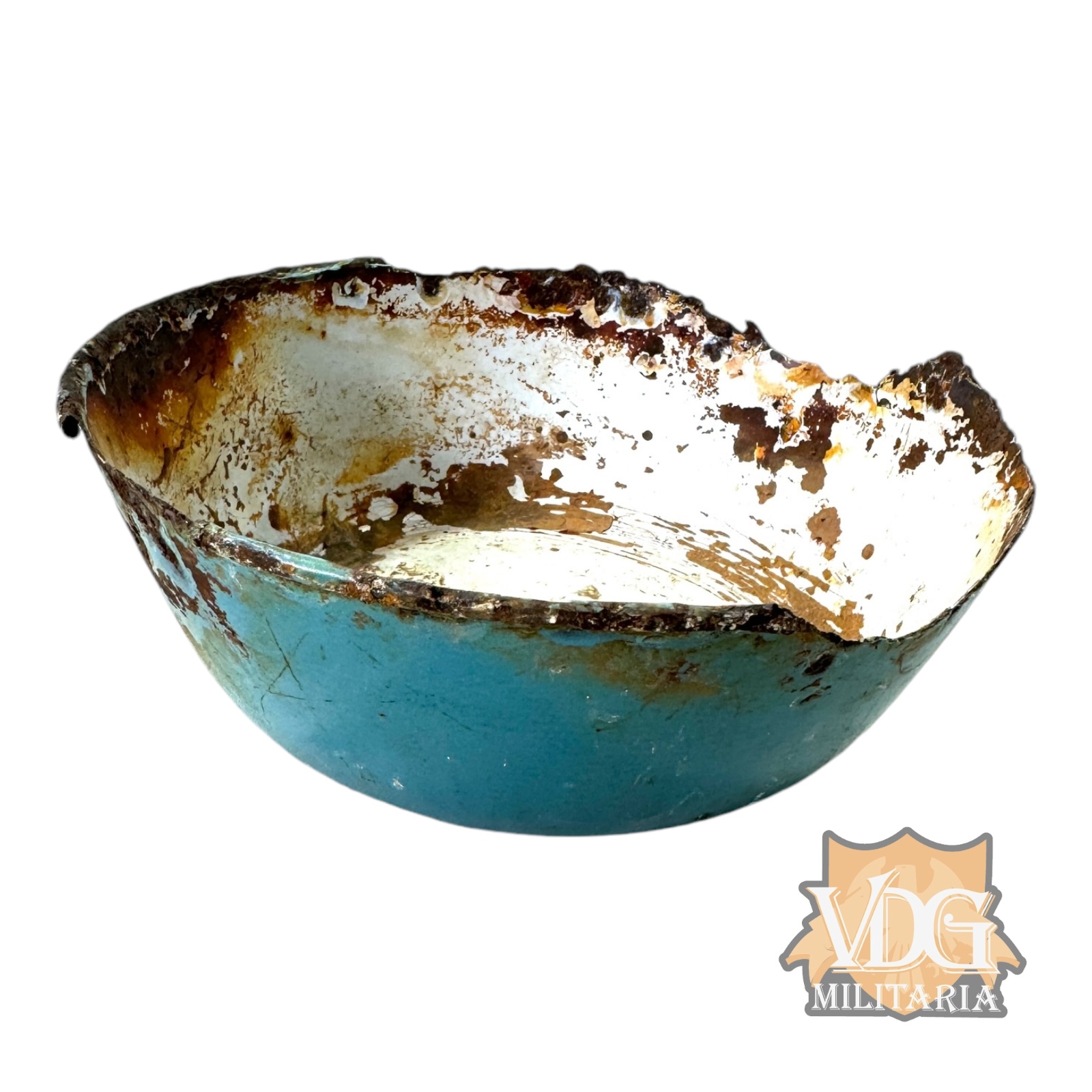 WW1 Relic Blue/White Enameled Metal Bowl – Recovered from Somme Battlefield