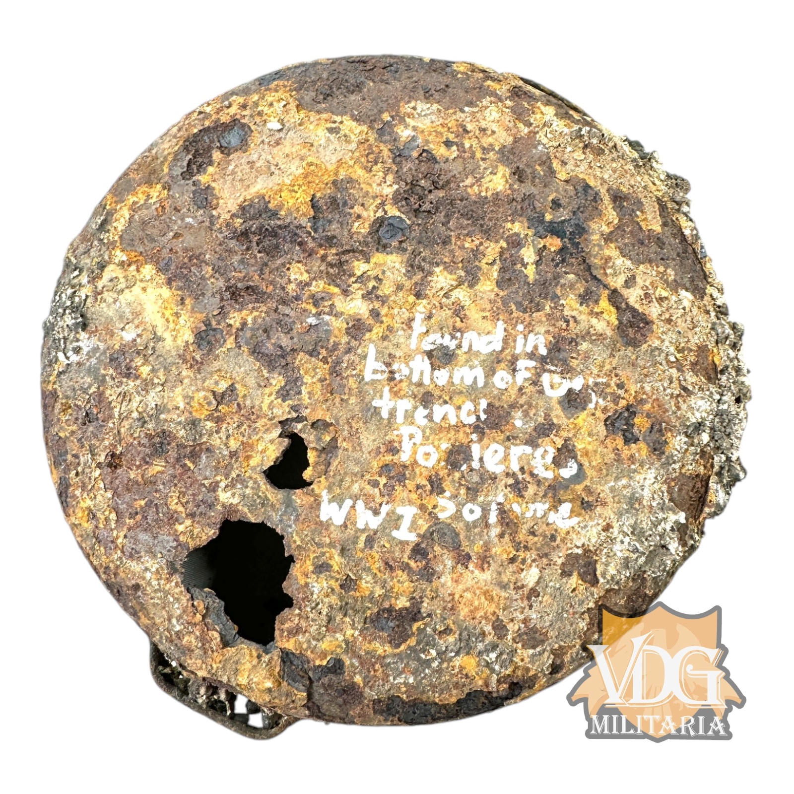 WW1 Era German Cooking Pot Lid – Found in Bottom of Trench, Pozières, Somme