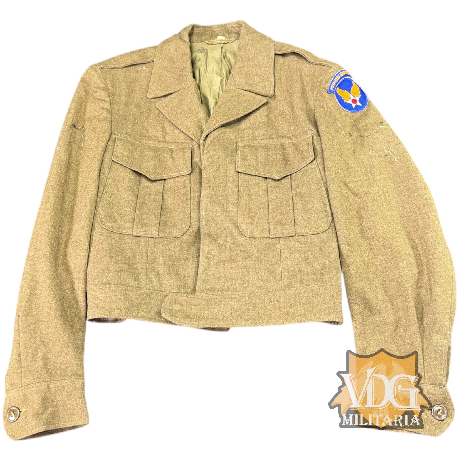 US Army Air Forces Transitional Ike Jacket, Size 36R, 1948 Contract, "Proving Ground Command" Patch