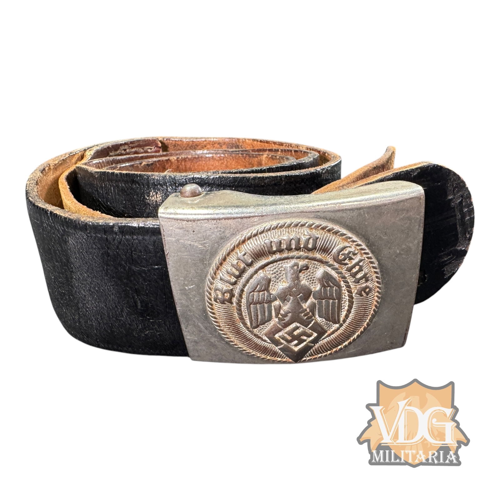 WW2 Era German HJ Belt with RZM M4/23 Buckle - Franke & Co