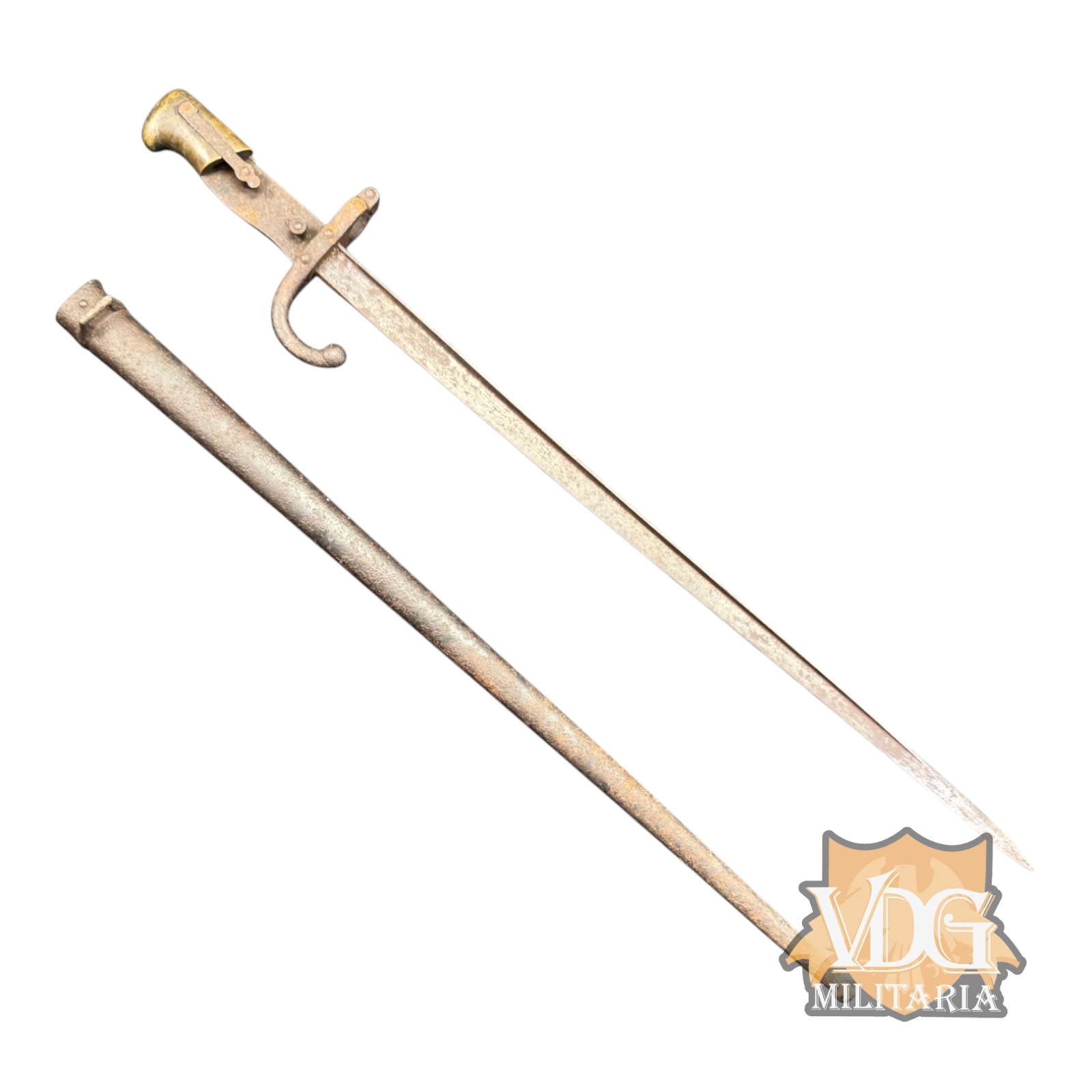 WW1 French Gras 1876 Rifle Bayonet with Scabbard – Semi-Relic Condition