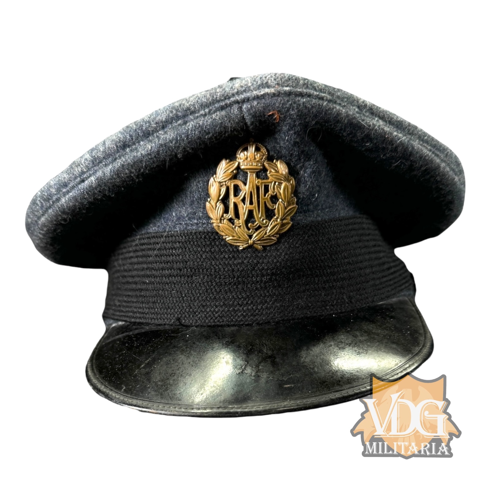 WW2 British Royal Air Force Service Cap with King’s Crown RAF Insignia Size 7 3/8
