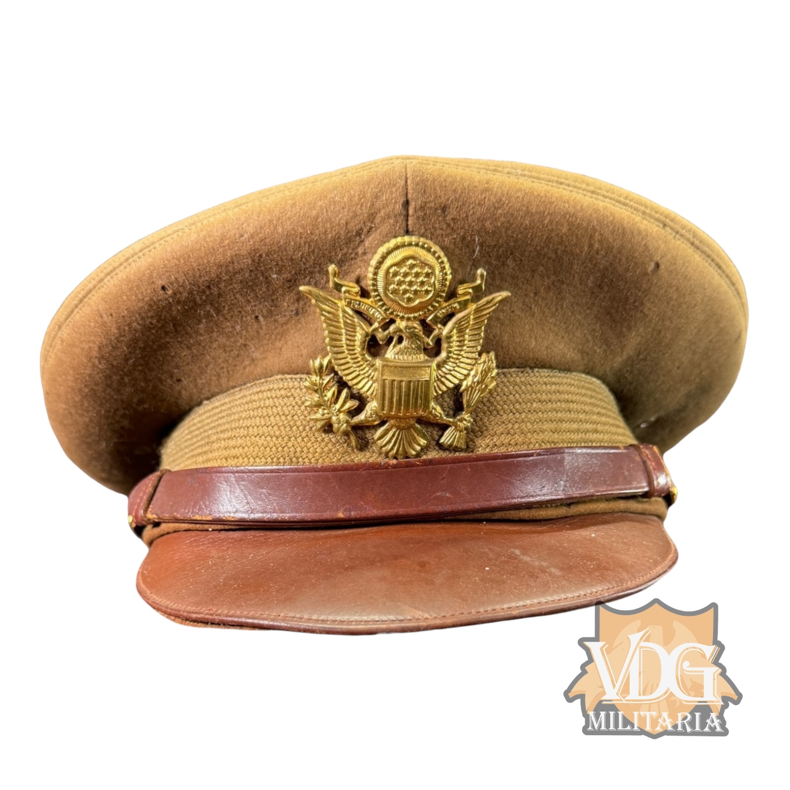 WW2 US Army Officer’s Doe Skin Wool Visor Cap by Luxenberg