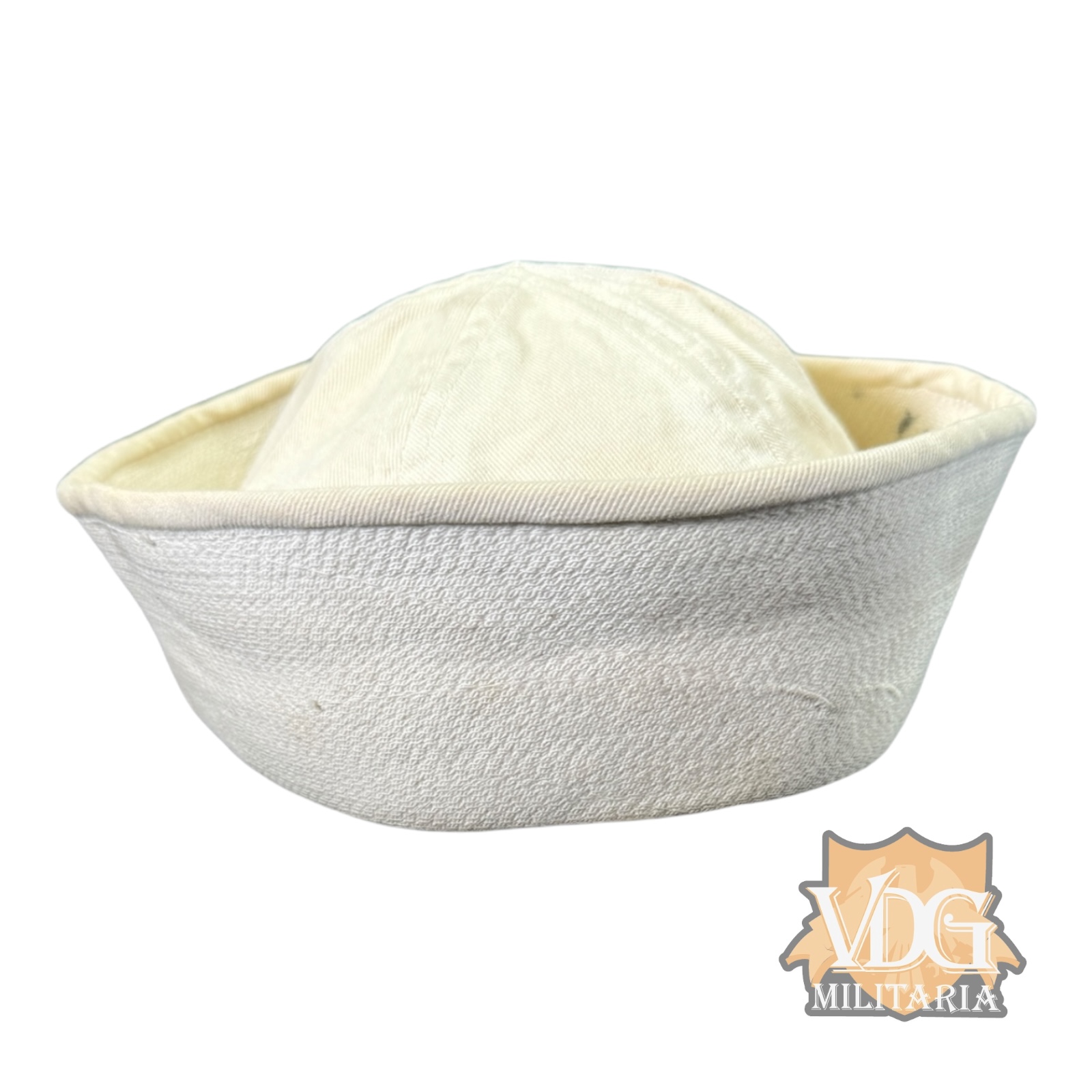 WW2 Era US Navy Sailor’s White Dixie Cup Hat Named to Sutherland