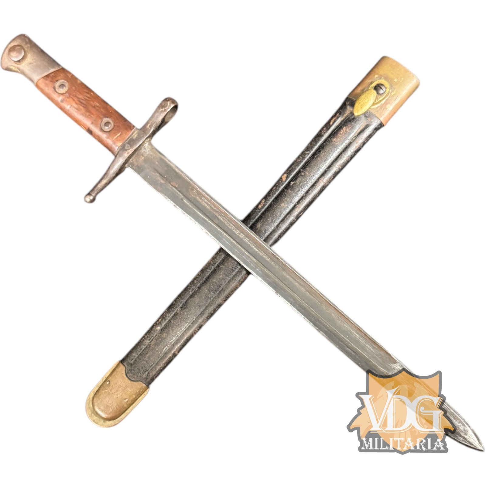 WW1 Italian M1891 Mannlicher-Carcano Bayonet with Leather Scabbard – A.G.L. 1916