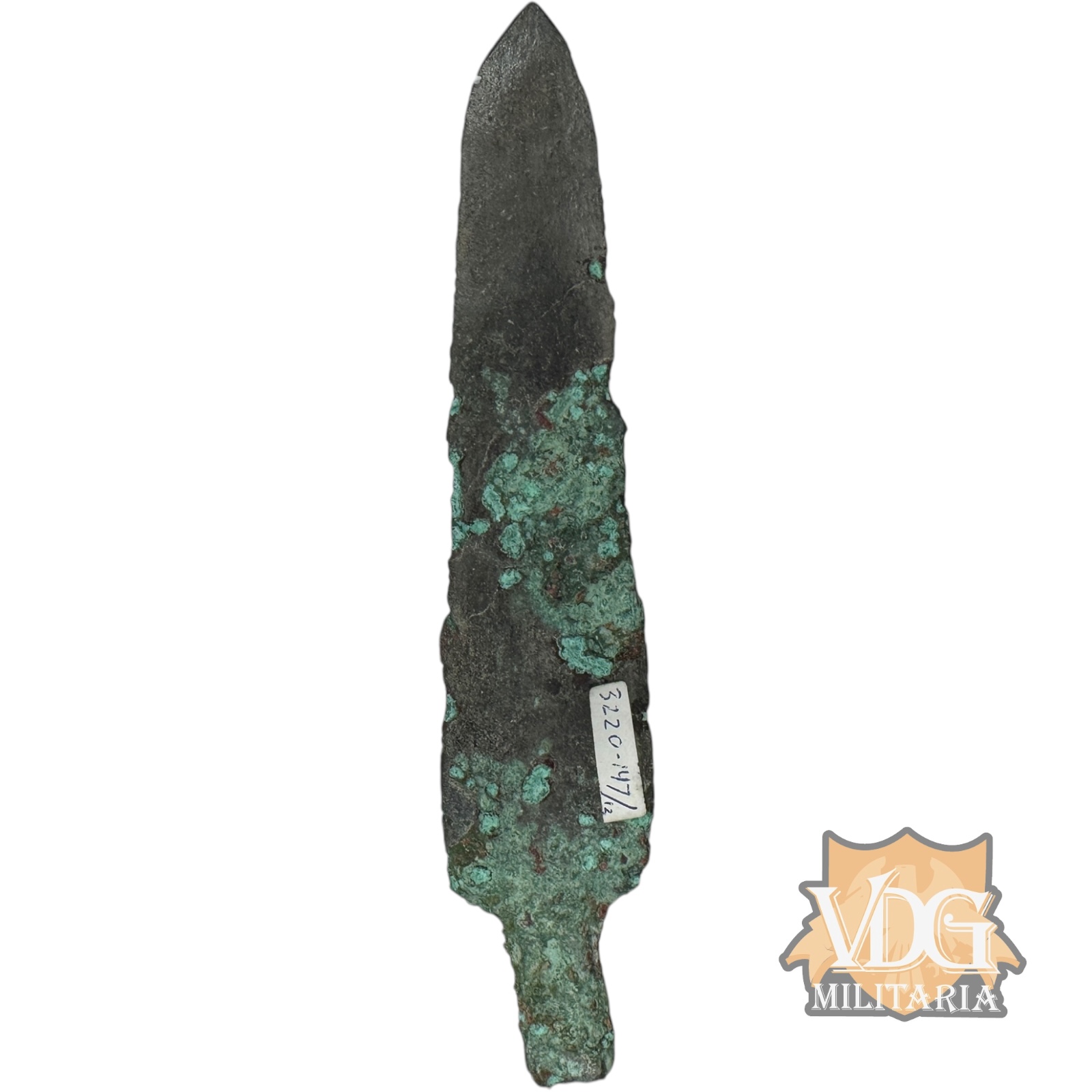 Ancient Bronze Spearhead or Knife Fragment with Reworked Tip – Bronze Age