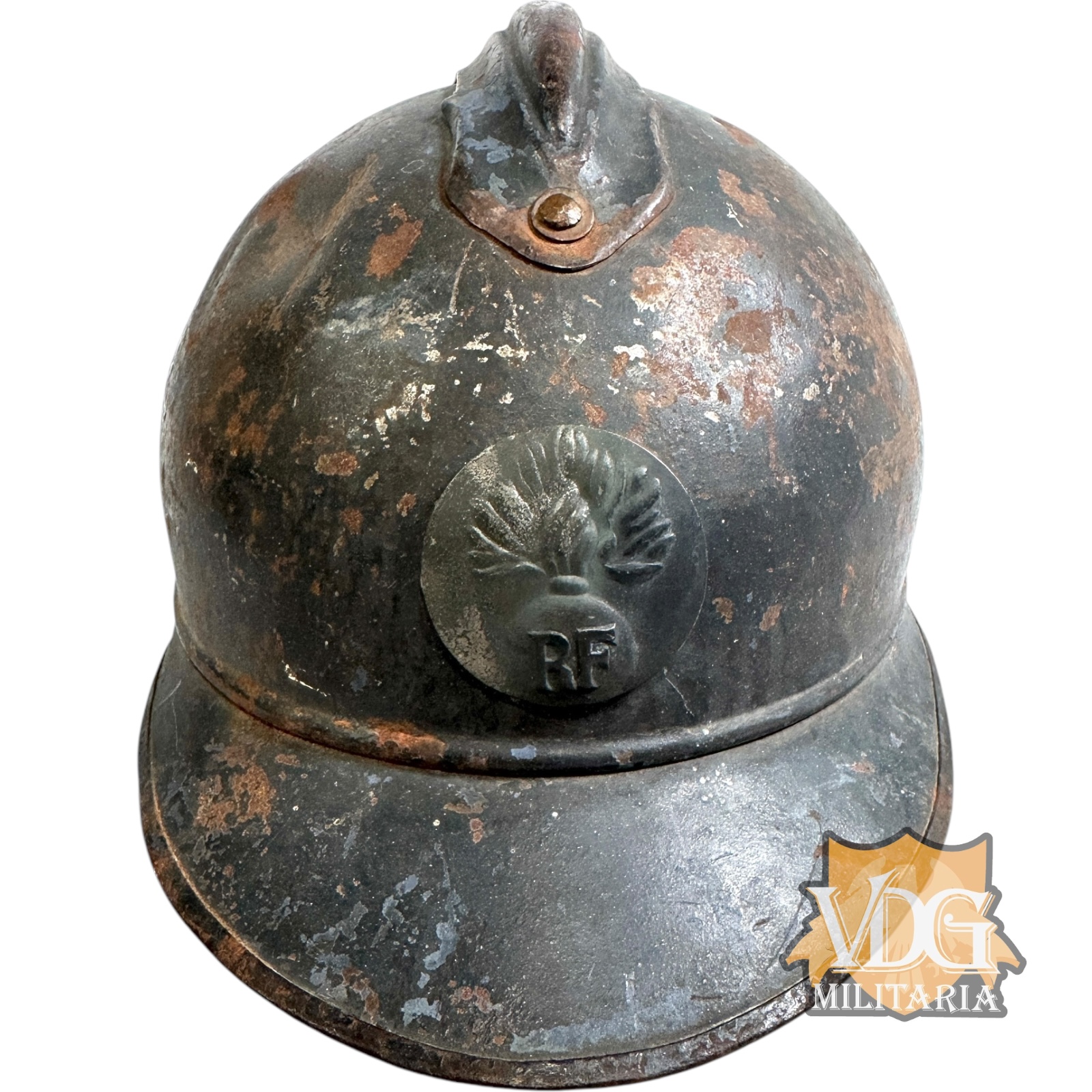 WW1 French M1915 Adrian Helmet with Liner Named Lemoine RF Infantry