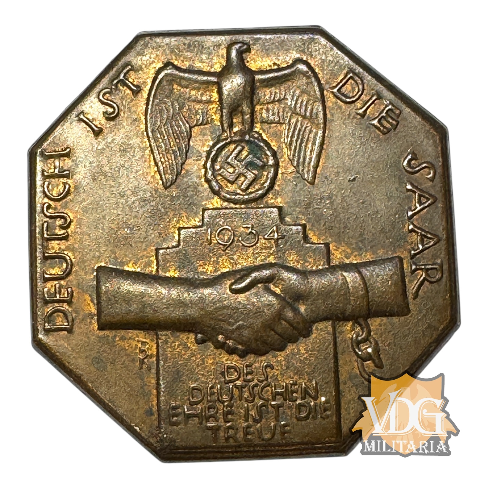 WW2 German 1934 "Deutsch ist die Saar" Plebiscite Propaganda Tinnie