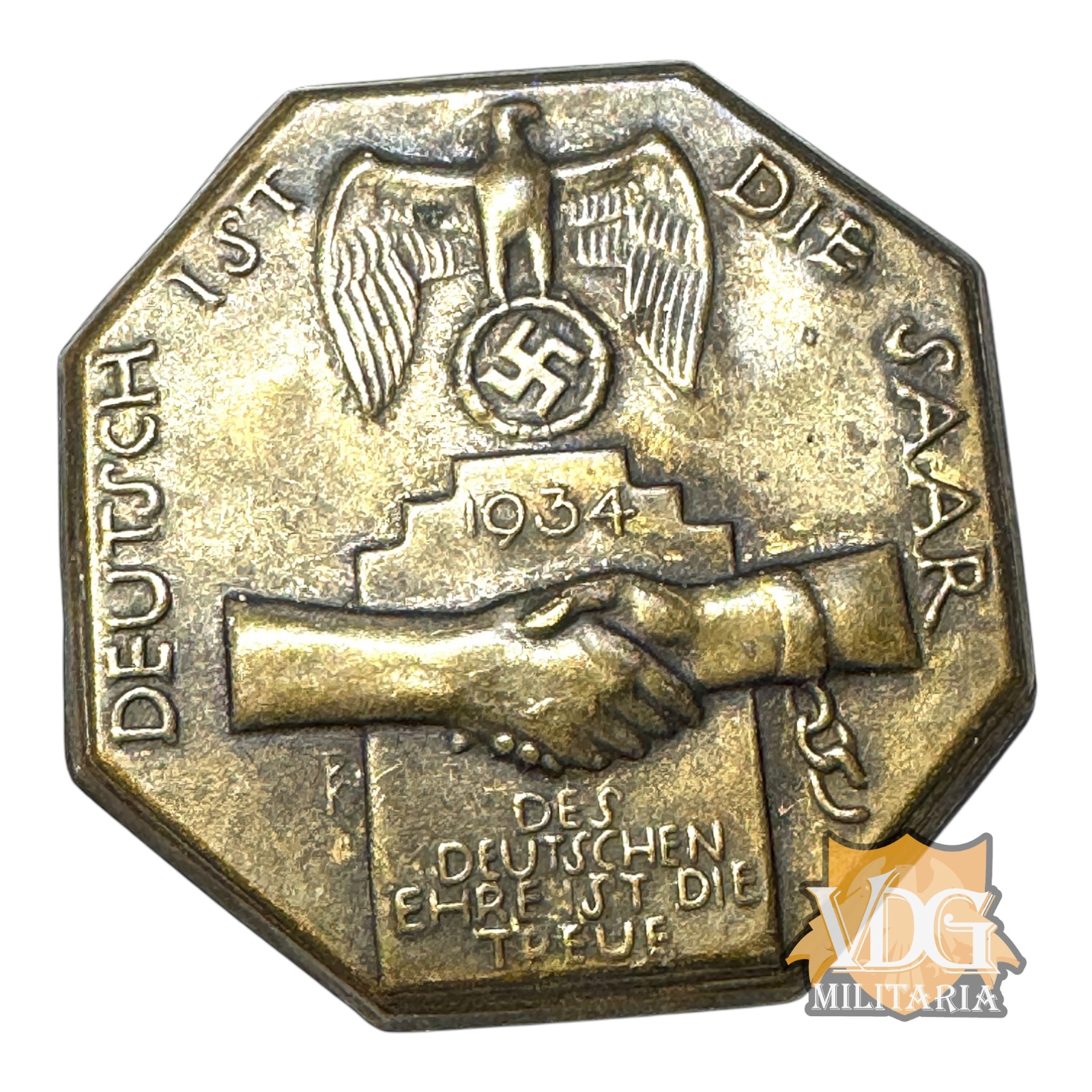 WW2 German 1934 "Deutsch ist die Saar" Plebiscite Propaganda Tinnie