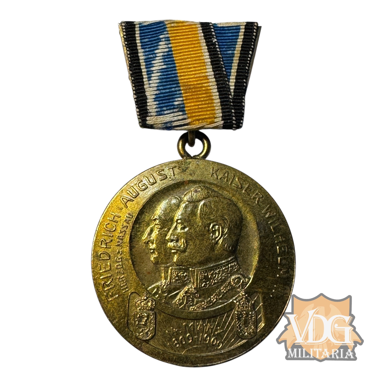 Pre-WW1 German Medal for the 100th Anniversary of the 1st Nassau Infantry Regiment, Number 87, 1809-1909