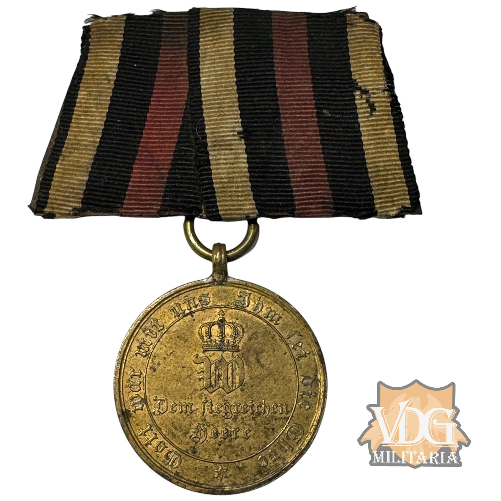 1870-1871 Prussian Franco-Prussian War Parade Mounted Medal – Struck from Captured French Cannons