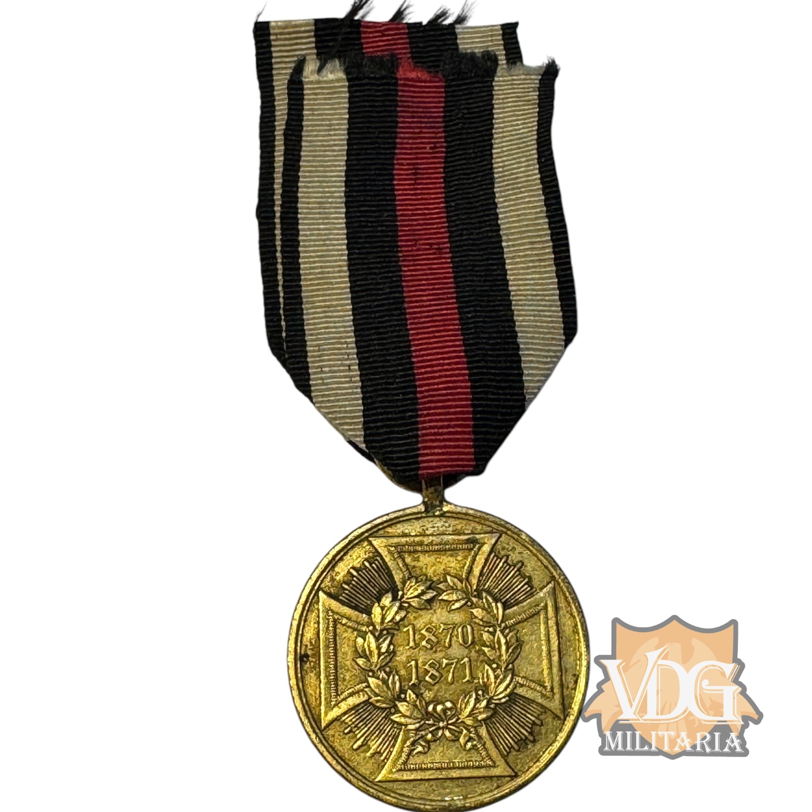 Prussian 1870–71 Franco-Prussian War Medal – Bronze Campaign Medal with Engraved Rim, Cast from Captured French Cannon