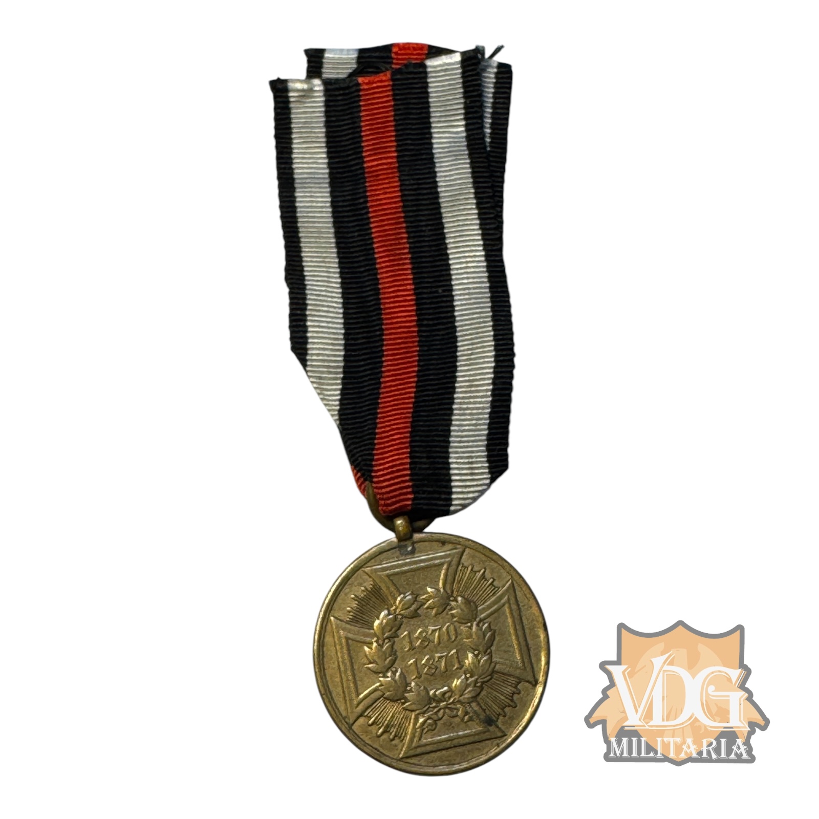 Franco-Prussian War Commemorative Medal 1870–1871 – With Rim Text “Aus Erobertem Geschütz”