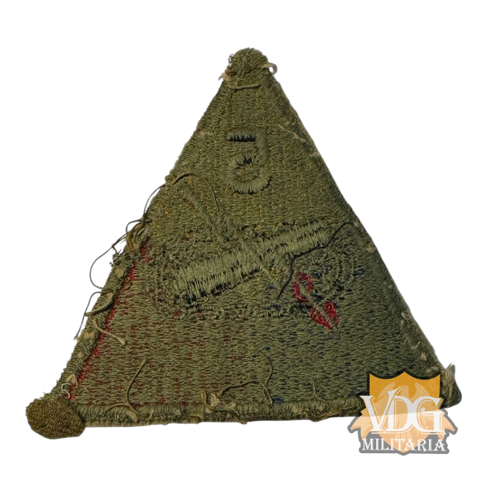 WW2 US Army 5th Armored Division Shoulder Sleeve Insignia Patch-Green Back