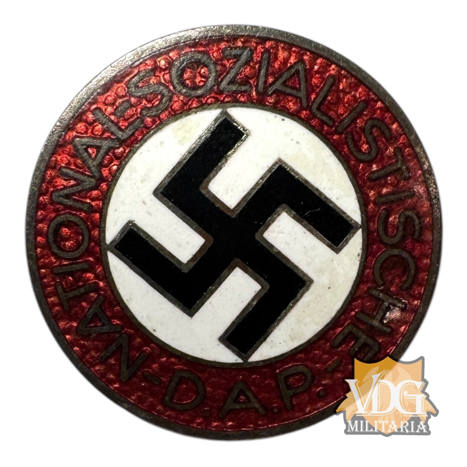 WW2 German NSDAP Enamel Party Badge Pin-RZM M1/93 Gottlieb Friedrich Keck, Pforzheim.