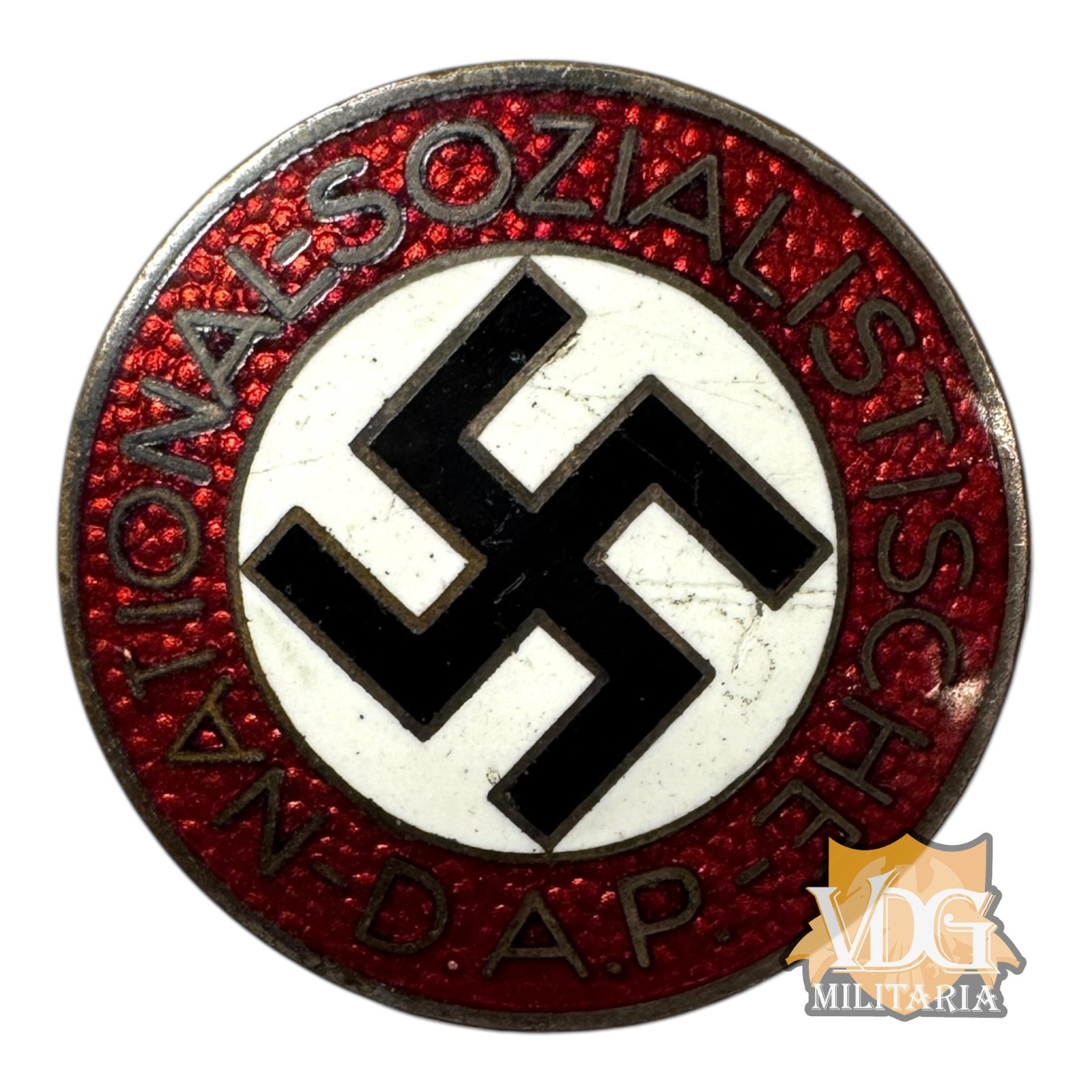 WW2 German NSDAP Enamel Party Badge Pin-RZM M1/9 Robert Hauschild, Pforzheim