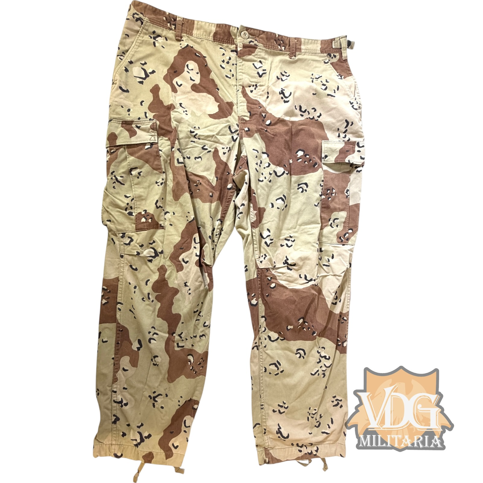 Desert Storm Era US Army Six Color Chocolate Chip Desert Battle Dress Trousers 1991 Wrangler Contract - X-Large Short