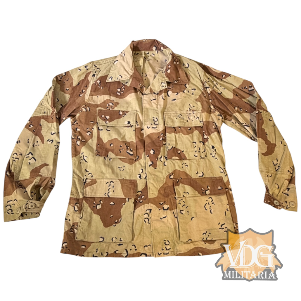 Desert Storm Era US Army Six Color Chocolate Chip Desert Camouflage Coat 1983 Selma Contract - Medium Regular