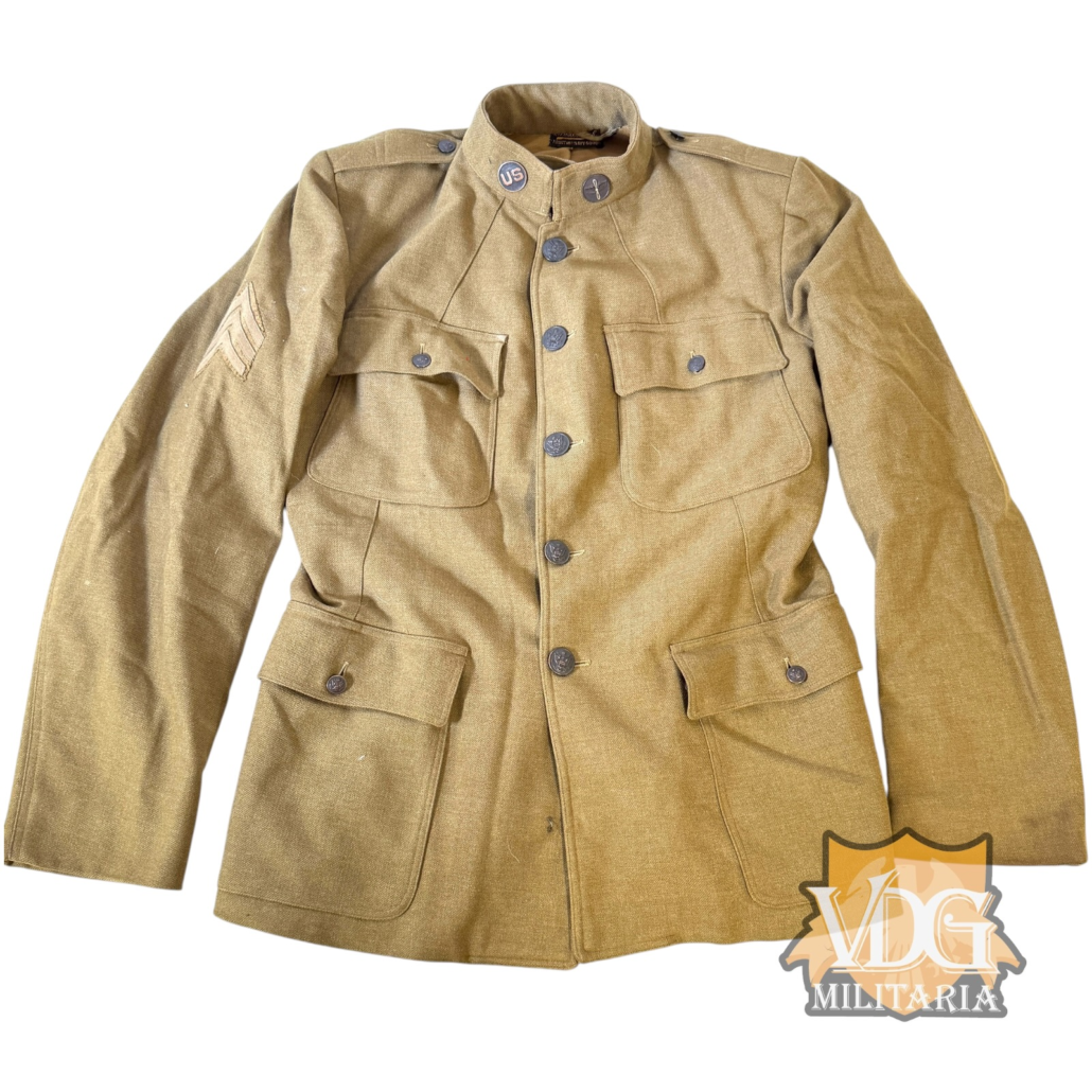 WW1 1917-1919 US Army Aviation Service Sergeant Tunic Named F. Woock made by W. Stokes Kirk Philadelphia