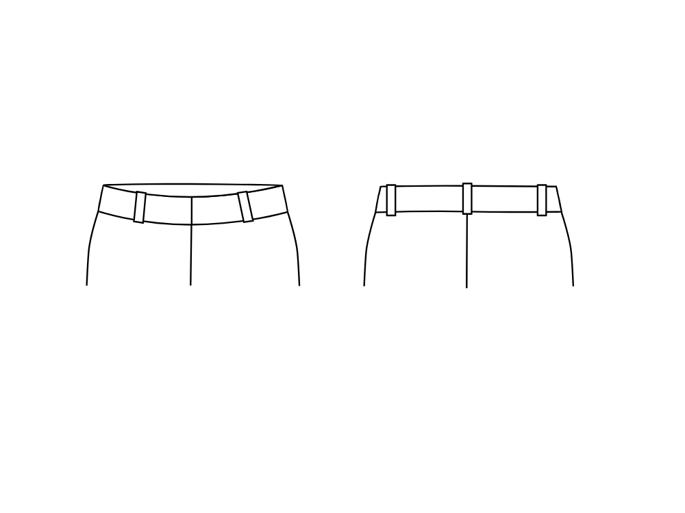 High waist trousers sketches