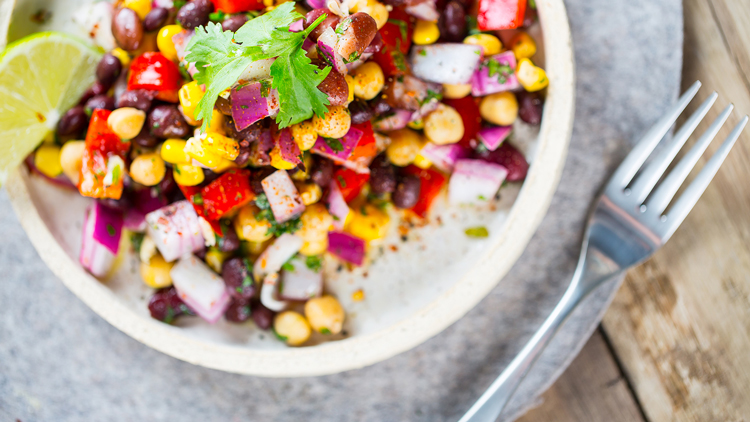 bean salad in a bowl