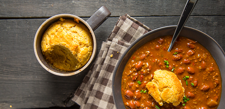 cornbread with chili