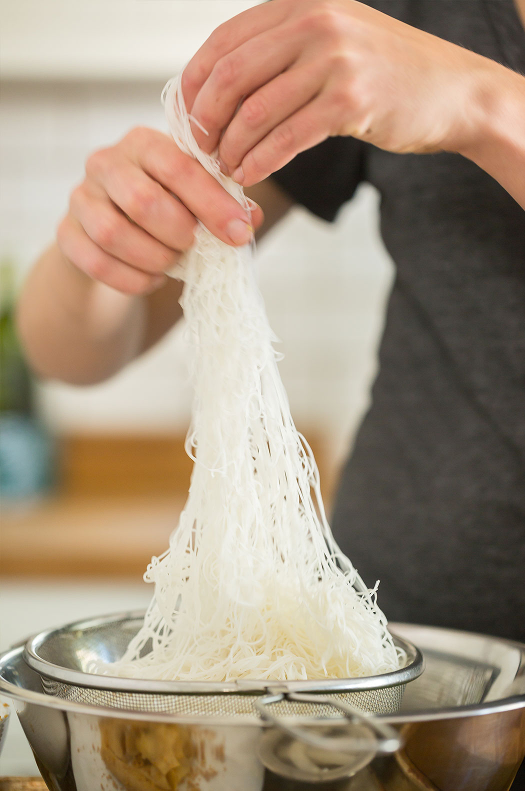 vermicelli noodles being made