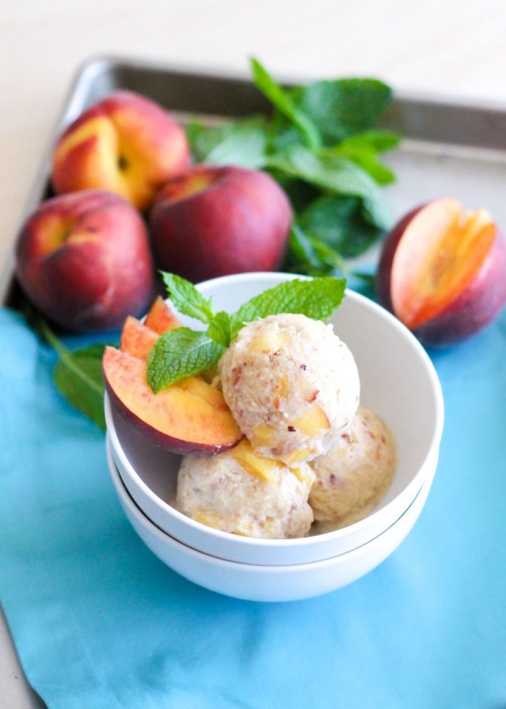 coconut peach vegan frozen yogurt