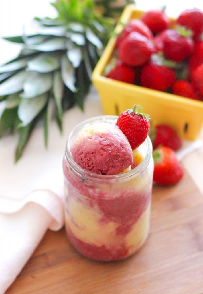 Strawberry Pineapple Coconut Frozen Yogurt