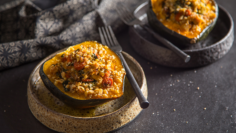 Kale Stuffed Butternut Squash