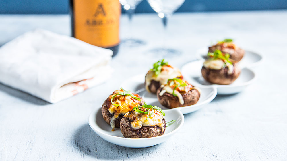 Stuffed mushroom caps