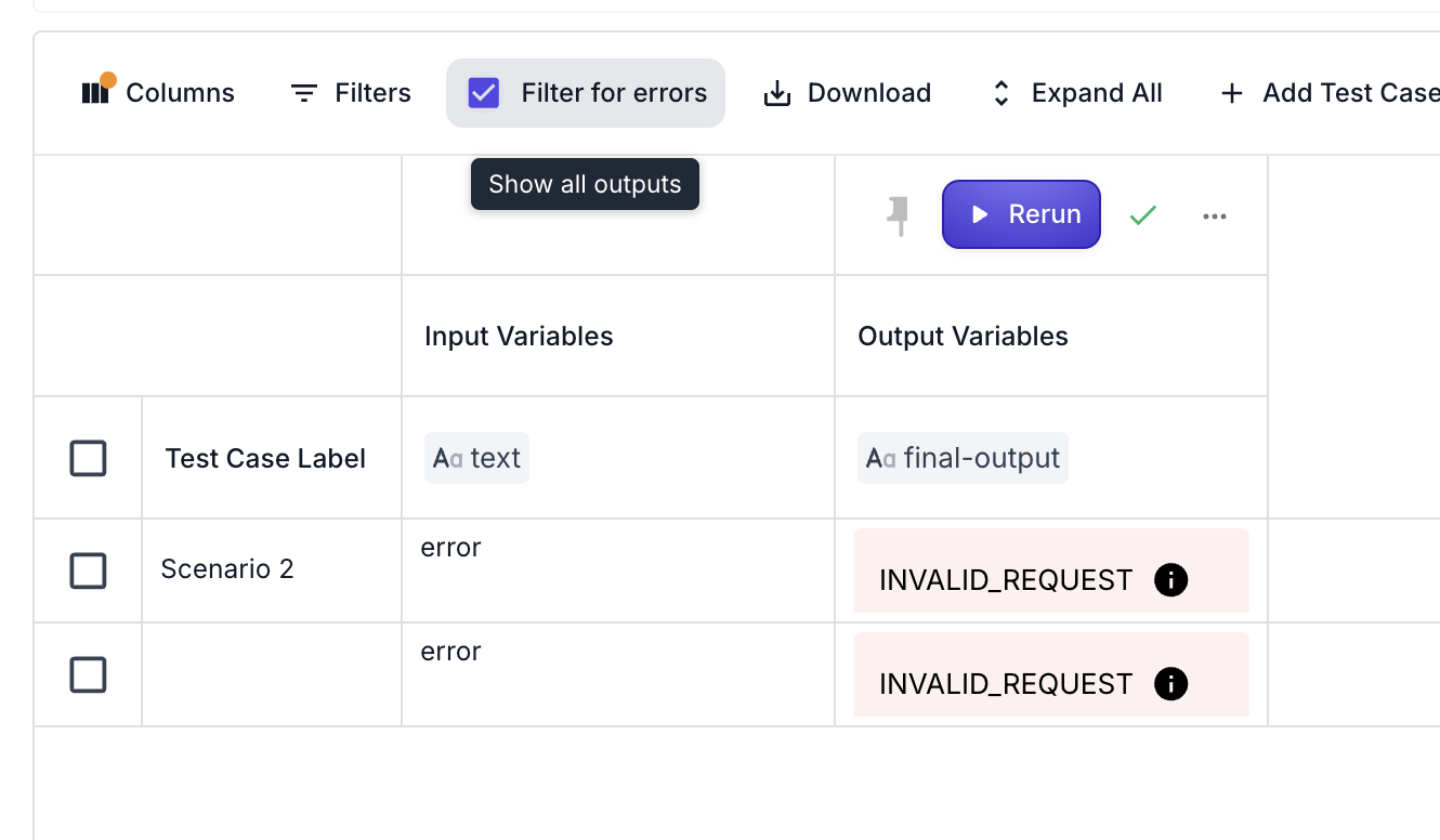 Evaluation Report Error Filtering