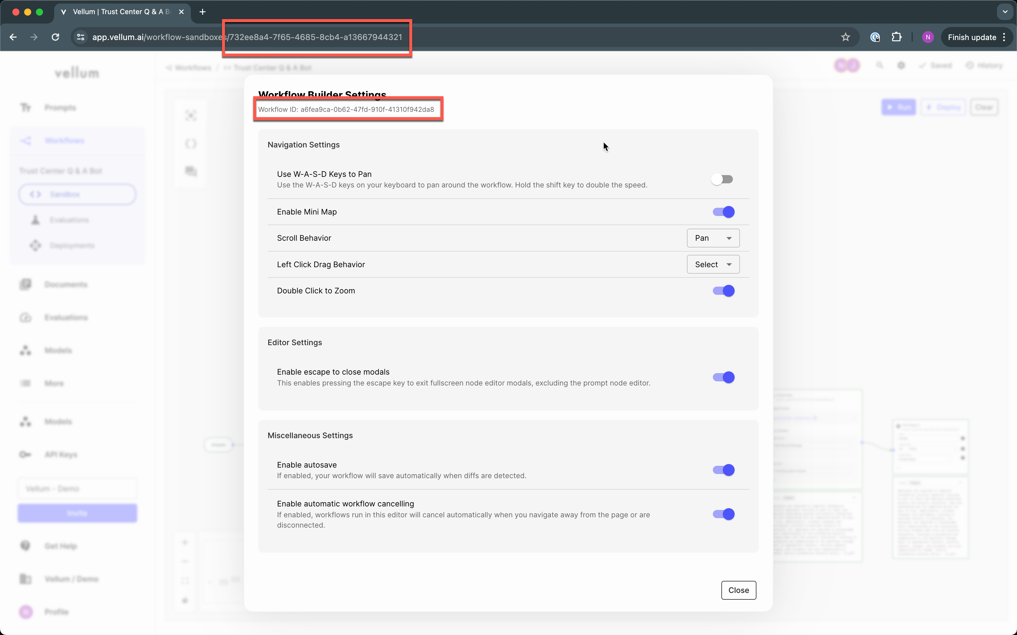 Workflow Sandbox and Variant IDs